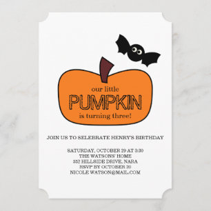 Invitation Anniversaire de Little Citrouille Fall