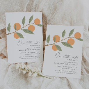 Invitation Anniversaire de Little Cutie Orange Citrus