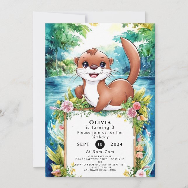 Invitation Anniversaire de Little Otter (Devant)