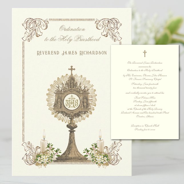 Invitation Anniversaire de l'Ordination catholique (Beautiful and easy to personalize. )