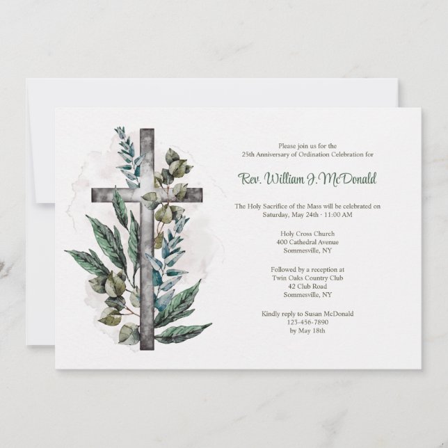 Invitation Anniversaire de l'ordre du prêtre (Devant)