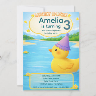 Invitation Anniversaire de Lucky Duck Kid