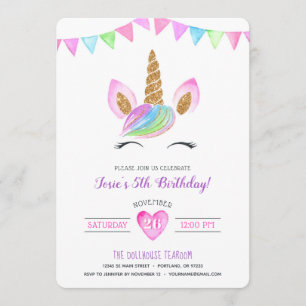 Invitation Anniversaire de l'Unicorne