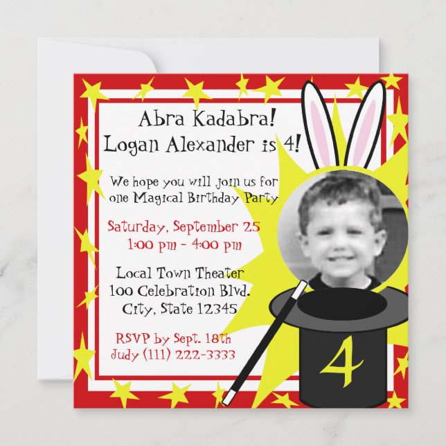 Invitation Anniversaire de Magic Me (Devant)