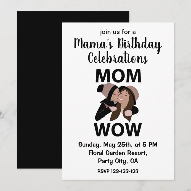 Invitation Anniversaire de maman et de maman (Devant / Derrière)