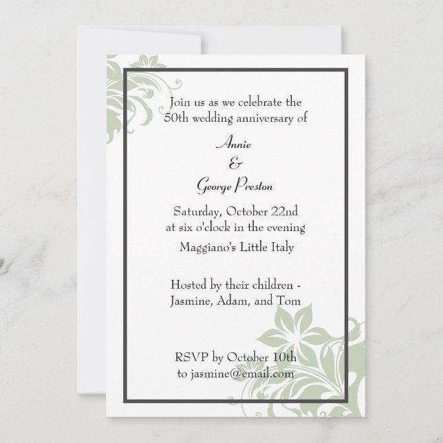 Invitation Anniversaire de mariage (Dos)