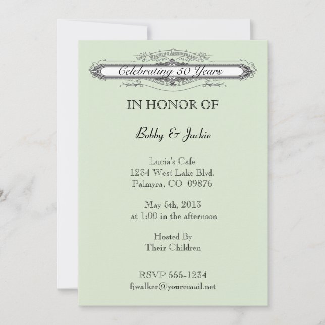 Invitation Anniversaire de mariage (Devant)