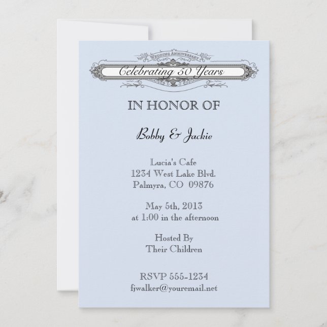 Invitation Anniversaire de Mariage (Devant)