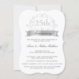 Invitation Anniversaire de Mariage Argent 25 ans