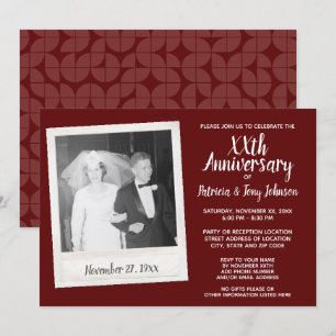 Invitation Anniversaire de mariage avec photo vintage - borde