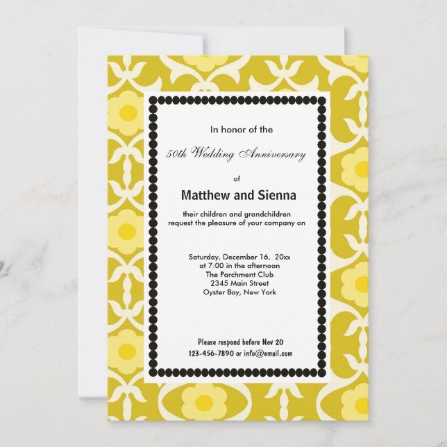 Invitation Anniversaire de Mariage Campagne Française (Devant)