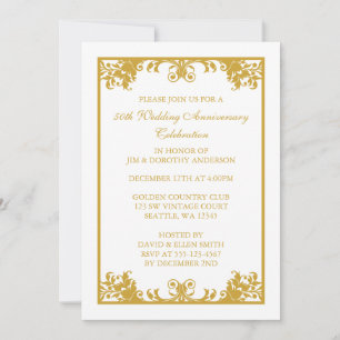 Invitation anniversaire de mariage de 50 ans avec