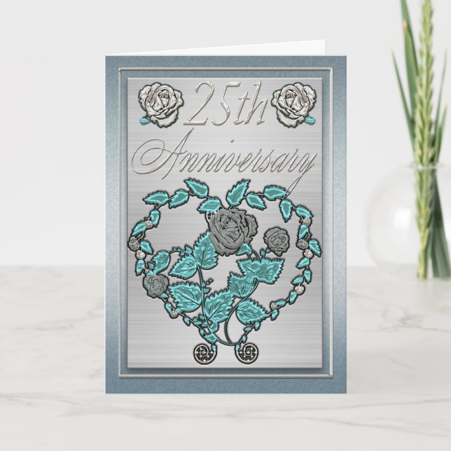 Invitation Anniversaire de mariage de noces d'argent 25e anni (Devant)