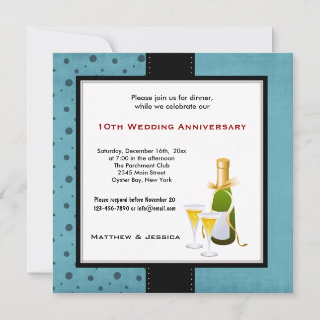 Invitation Anniversaire de mariage d'été (Devant)