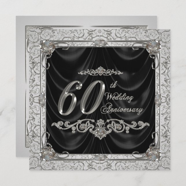 Invitation Anniversaire de Mariage Diamant (Devant / Derrière)
