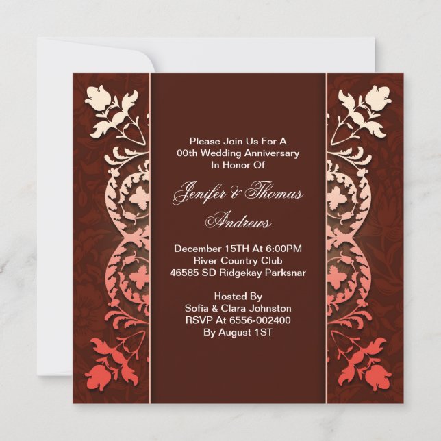 Invitation anniversaire de mariage élégant et sophistiqué (Devant)
