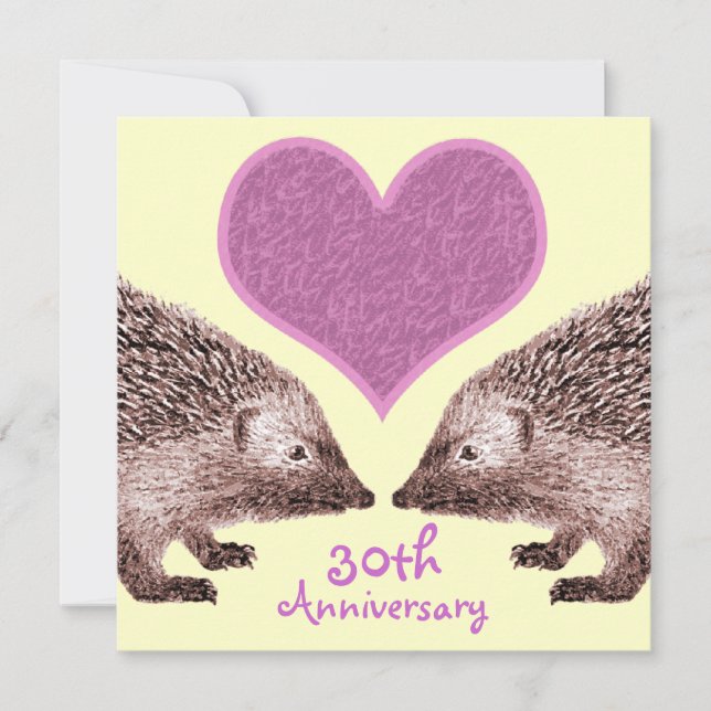 Invitation Anniversaire de mariage - Hérissons fidèles en amo (Devant)