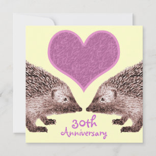 Invitation Anniversaire de mariage - Hérissons fidèles en amo