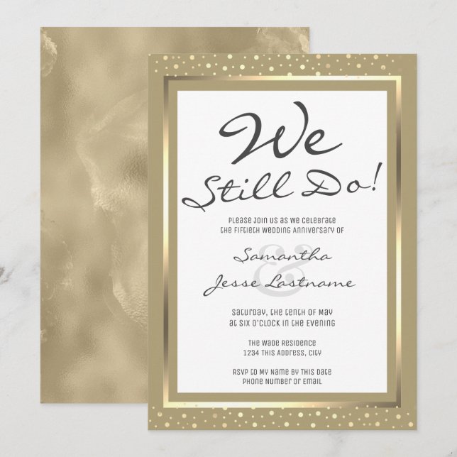 Invitation Anniversaire de Mariage Nous faisons toujours Élég (Devant / Derrière)