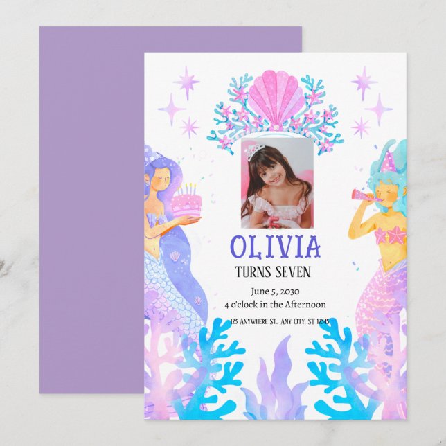 Invitation anniversaire de Marmaid (Devant / Derrière)