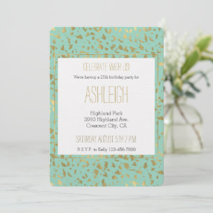 Invitation Anniversaire de Mint Gold Leopard animal