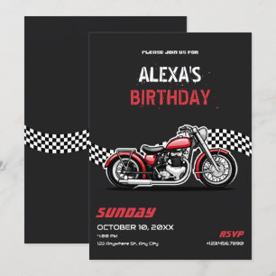 Invitation Anniversaire de moto classique