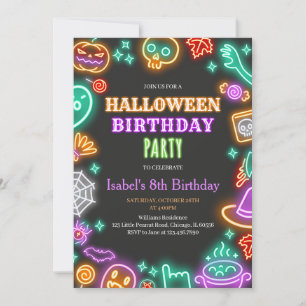 Invitation Anniversaire de Neon Halloween