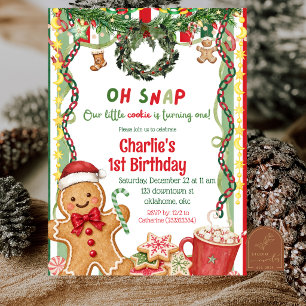 Invitation Anniversaire de Noël Quirky Gingerbread