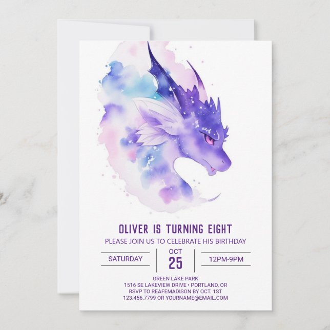 Invitation Anniversaire de notre petit dragon (Devant)