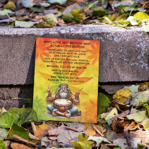 Invitation Anniversaire de Old Hippie Man