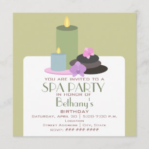 Invitation Anniversaire de partie de spa - orchidées et