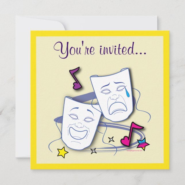 Invitation Anniversaire de partie de théâtre (Devant)