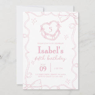 Invitation Anniversaire de Pink Cake Bow