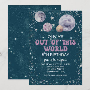 Invitation Anniversaire de planètes hors de ce monde