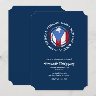 Invitation Anniversaire de Porto Rico : Thème de Boricua