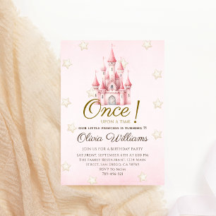 Invitation Anniversaire de Princesse Royale Rose Conte de Fée