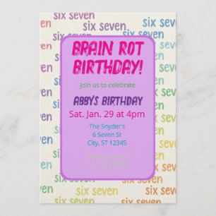 Invitation Anniversaire de Purple Six Seven Brain Rot