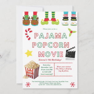 Invitation anniversaire de pyjama party pour enfan