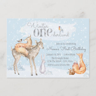 Invitation Anniversaire de région boisée d'ONEderland d'hiver