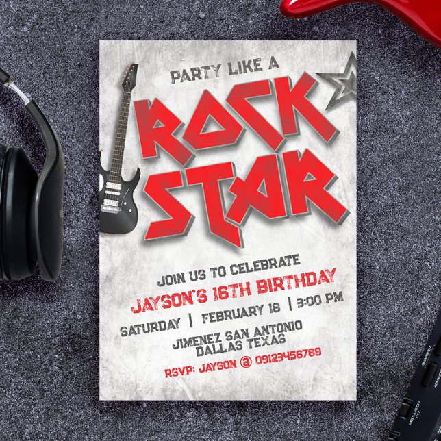Invitation Anniversaire de Rockstar (Créateur téléchargé)