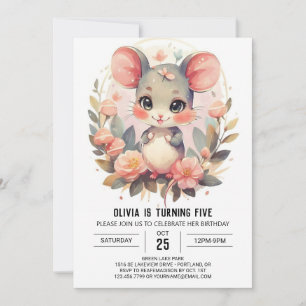 Invitation Anniversaire de Rodent Chic Mouse
