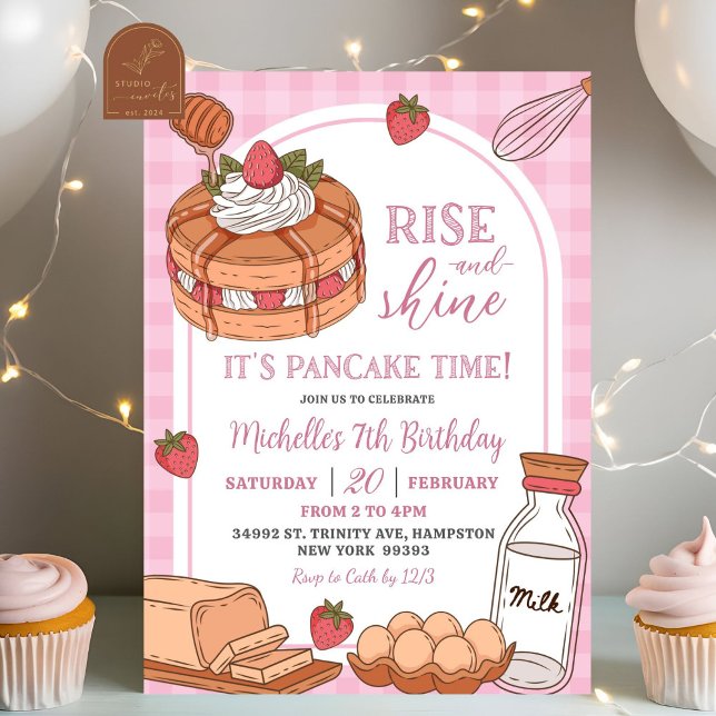 Invitation Anniversaire de rose Rise and Shine Pancake (Créateur téléchargé)