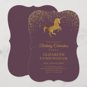Invitation Anniversaire De Sa Faux Gold Parties scintillant U