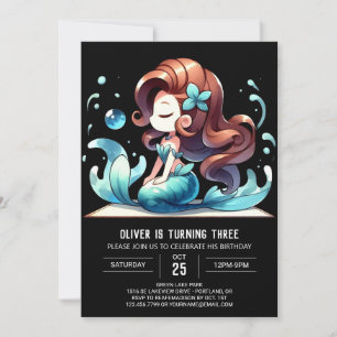 Invitation Anniversaire de Sirène de Fantaisie Moderne