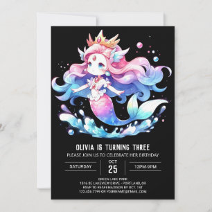 Invitation Anniversaire de sirène de mer Whimsical