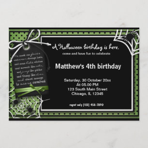 Invitation Anniversaire de Spider Halloween