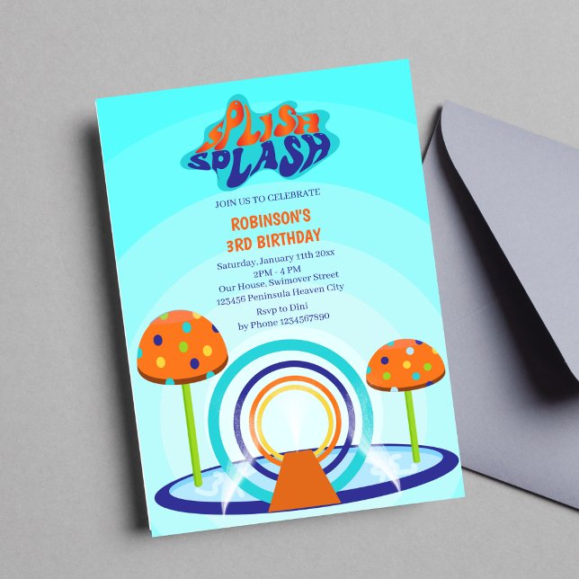 Invitation Anniversaire de Splash Pad (Invitation)