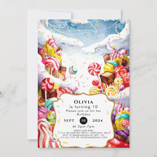 Invitation Anniversaire de Sprinkland Enchanted (Devant)