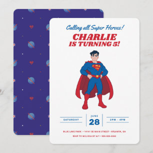 Invitation Anniversaire de Superman Super Hero