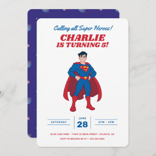 Invitation Anniversaire de Superman Super Hero